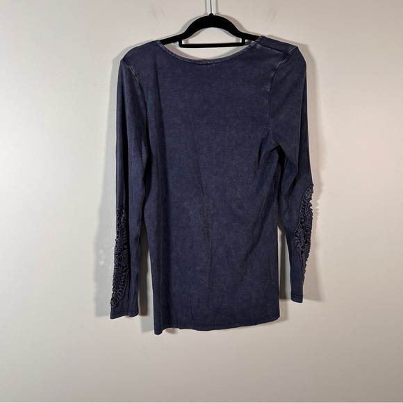 Torrid Women's XL Crochet Long Sleeve Top Henley Scoop Neck Peacock colour *Read - Picture 5 of 11